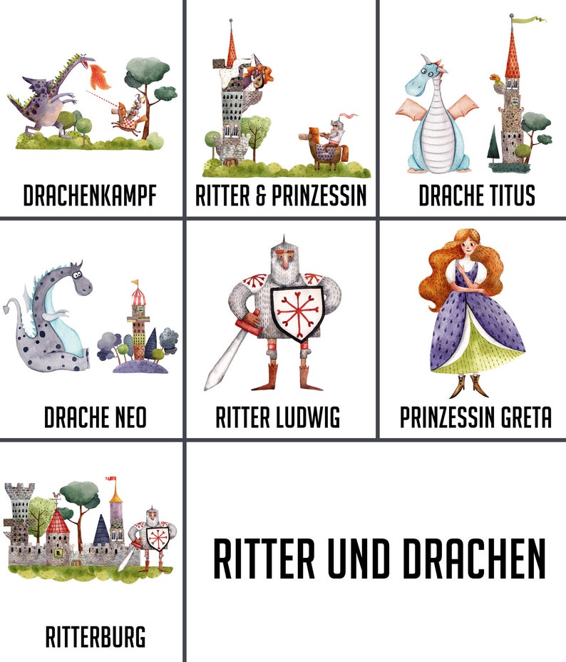 OLGS U-Heft Hülle und Impfpasshülle Set Untersuchungsheft Hülle, Ritter und Drachen Personalisierbares mit Namen Geschenk Junge, Mädchen image 2