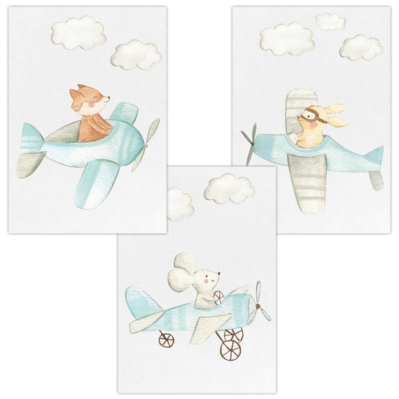 3er Set Wandbilder Baby Kinderzimmer Deko DIN A4 Poster W17 Ballerina Hase rosa