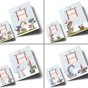 OLGS U-Heft Hülle und Impfpasshülle Set Untersuchungsheft Hülle, Ritter und Drachen Personalisierbares mit Namen Geschenk Junge, Mädchen image 4