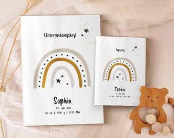 Personalisierte U-Heft Hülle, Reisepass & Impfpasshülle Set - Babyparty Geschenk für Jungen und Mädchen, Uhefthüllen Made in Germany by OLGS