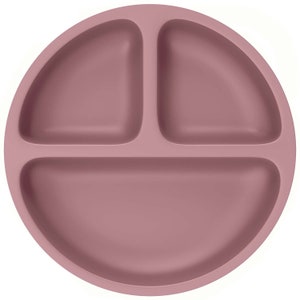 OLGS Silikon Teller für Babys und Kinder Babygeschirr, Rutschfest, BPA-frei, Wasserdicht, Abwaschbar & leicht zu reinigen Silikonteller Power Rose