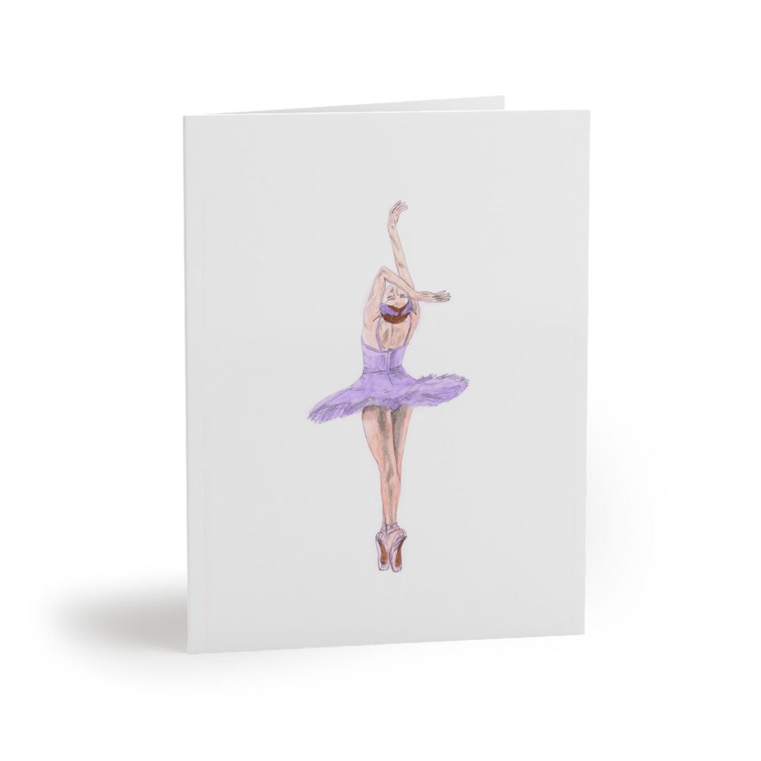 Biglietto d'auguri con ballerina Il lago dei cigni Interno