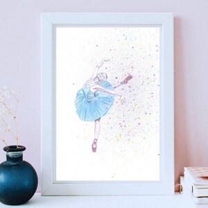 Ballet Art Wall Print From Original Watercolour Painting - Ideal Dance Gift supplied unframed