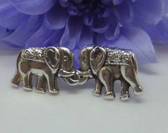 elephant earrings, elephant jewelry, animal jewelry, dainty earrings, nature jewelry, sterling silver, silver stud earrings, gift for her