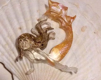 Hand Painted Resin Mermaid Keychain, Made To Order