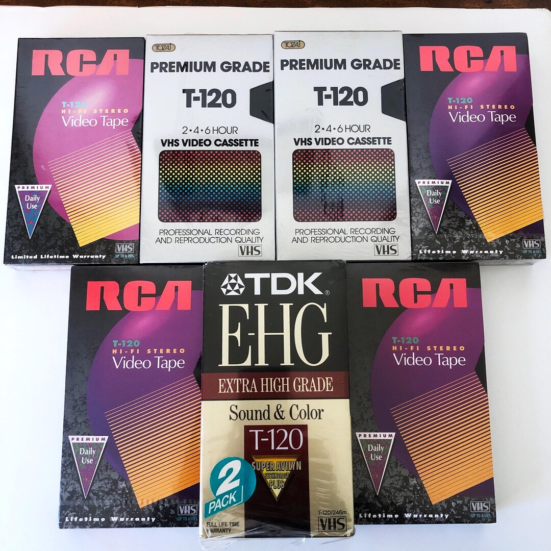 Vhs Package Lot of Eight Blank VHS Tapes Sealed in Packages Tozai, RCA, TDK - Etsy