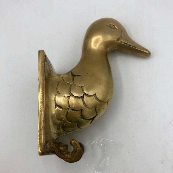 Vintage Brass Three Hook Duck Head Wall Decor Key Hook, Leash Hanger, Umbrella Hanger~Three Hooks~Cabin~Man Cave~Rustic~Made in Korea