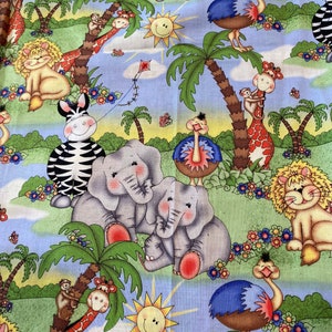 Vintage Jungle Babies fabric