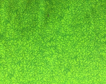 Green bamboo print fabric