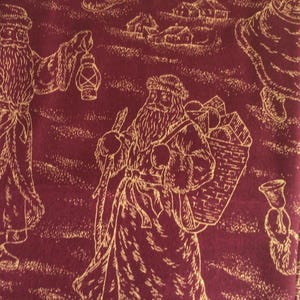 Vintage V.i.p Cranston santa print fabric