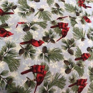 David Textiles red cardinal print fabric