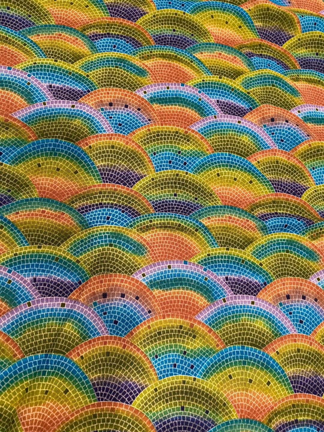 Vintage Timeless Treasures Mosaic Fabric - Etsy