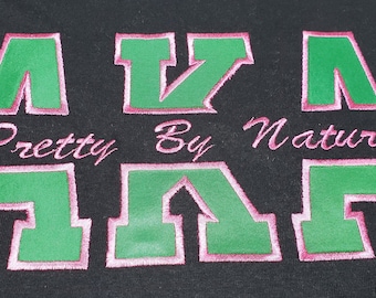 Split Applique"Pretty By Nature" Embroidered Applique AKA Sweatshirt