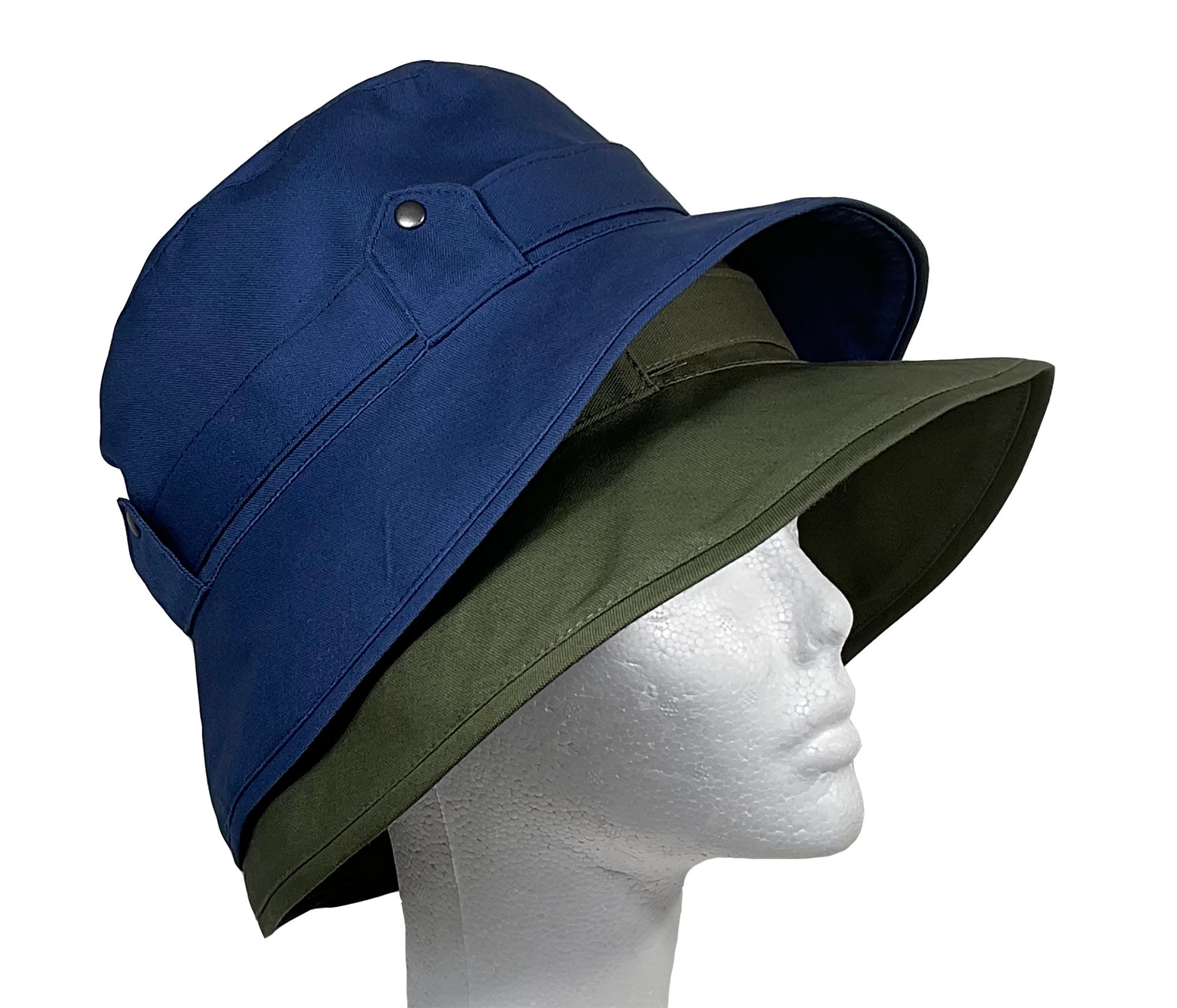 帽子 Cotton Nylon Water-Repellent Bucket Hat Adjustable Waterproof Bucket Rain Hat in Nylon, Easy to fold