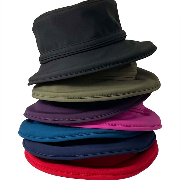 Chapeau de pluie d'hiver imperméable en polaire, chapeau de marche de style Fedora avec polaire (HRA-F)