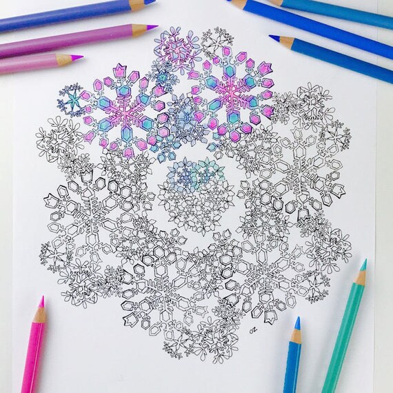 Flocon De Neige Mandala Coloriage Imprimer Coloriage Hiver Mandalas Imprimables Noël Imprimer Coloriages Pour Adultes