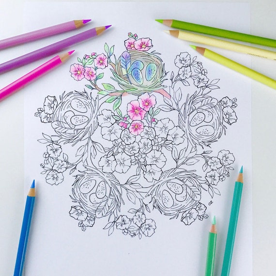 Mandala Coloring Page Spring Coloring Page for Adults Easter
