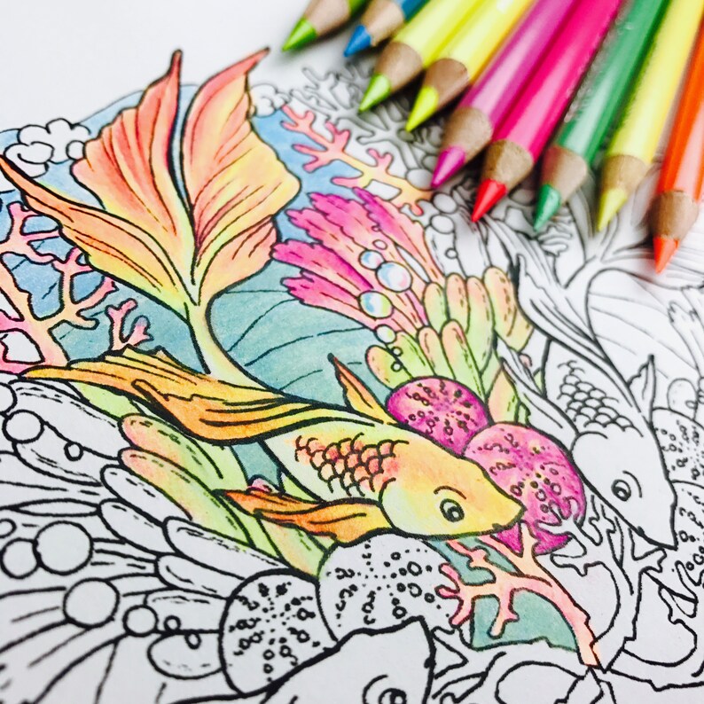 Download Mandala Coloring Page Goldfish Coloring Pages for Adults ...