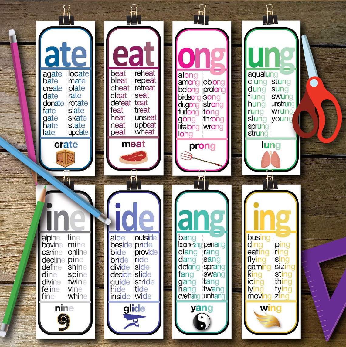 3 Letter Word Endings Sound Wall Phonics Posters Color Etsy