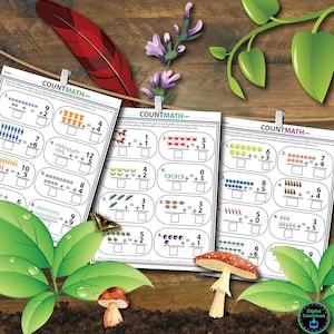 Addition Worksheets: Visual Counting, Kindergarten - Homeschool (PDF)