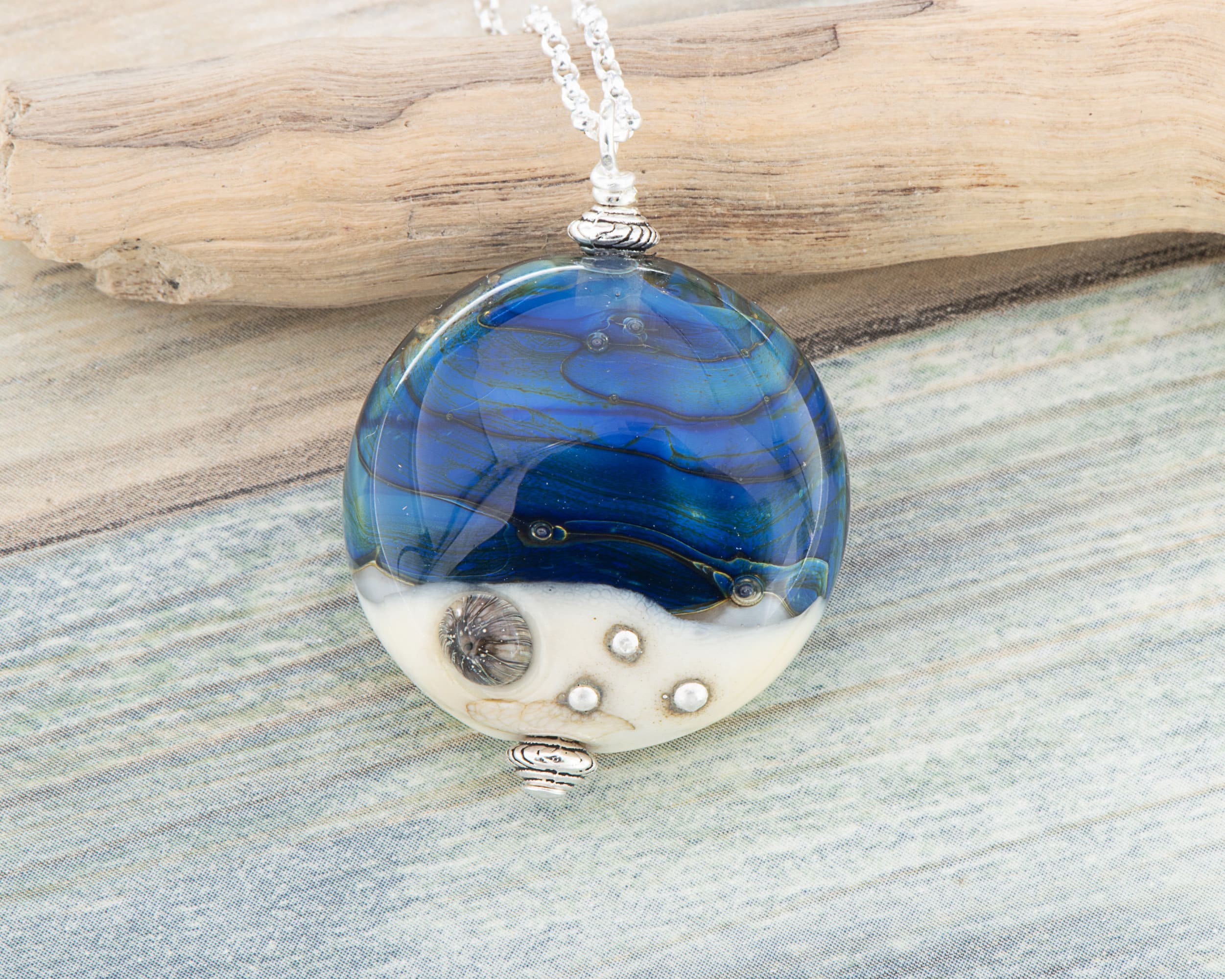 Ladies Cornish Sea Pendant on Silver Chain Cornish Jewellery  Etsy