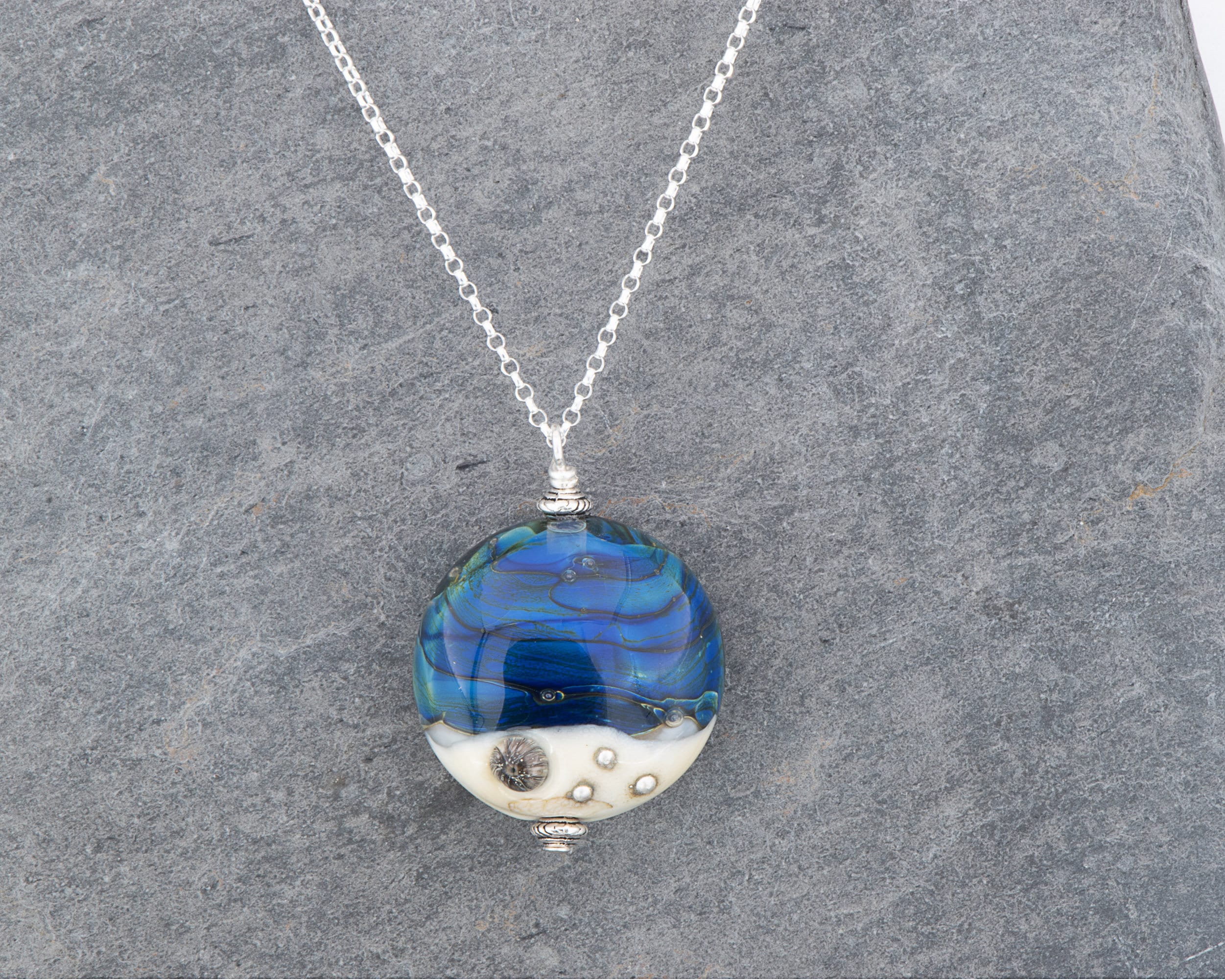 Ladies Cornish Sea Pendant on Silver Chain Cornish Jewellery  Etsy