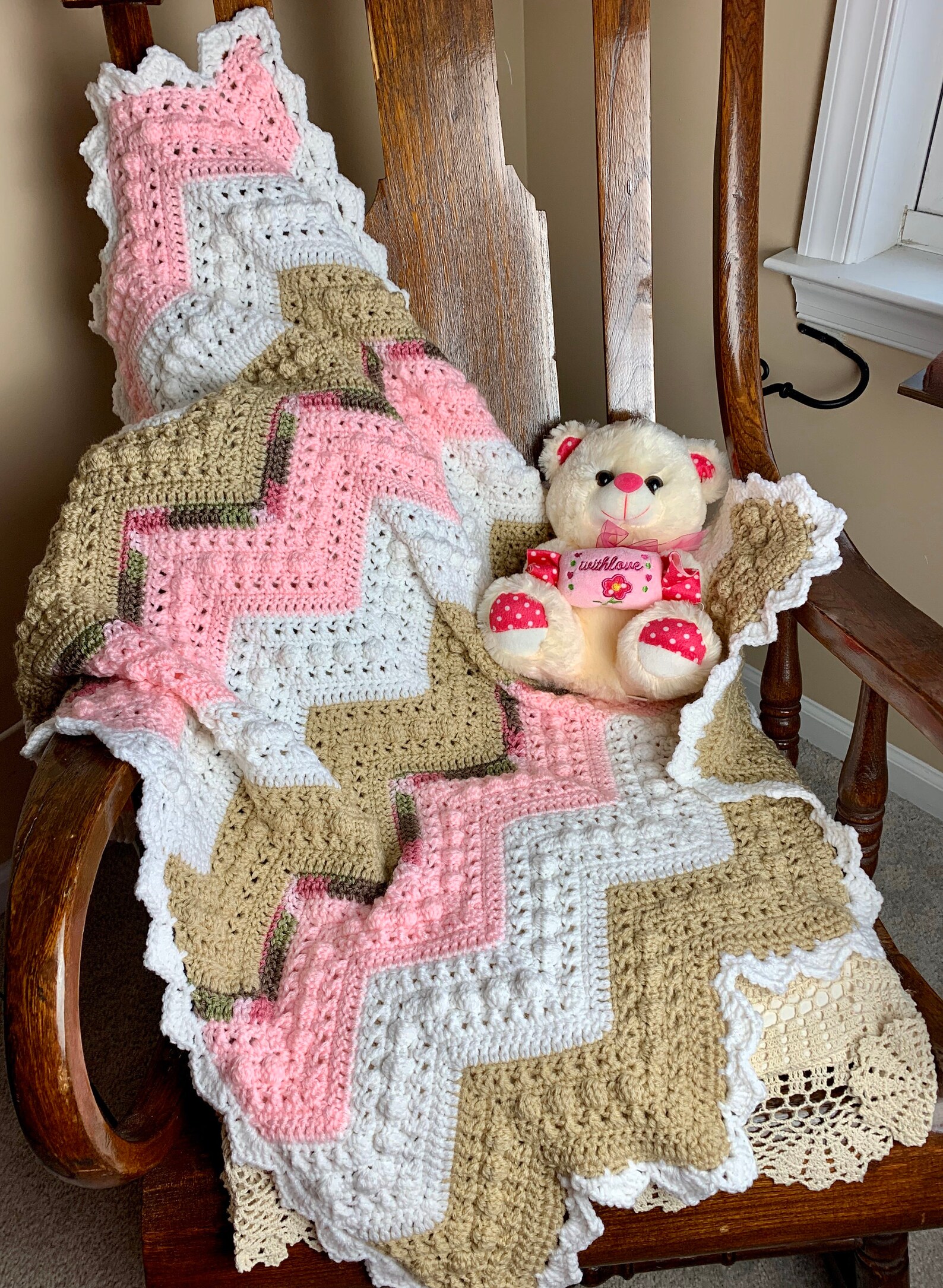 Baby Girl Hugs and Kisses Crochet Blanket Etsy