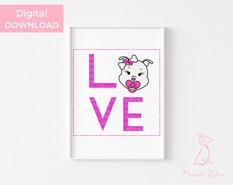 Must Love Hunde “Baby Diva” Kunstdruck | Wand Kunst Haustier Druck | Hund Wandkunst | Liebe Zitat Kunst | Fell Baby Kunst | Hundeliebhaber Geschenk | Digital