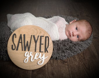 8" Round Custom Name Wood Sign | Baby Name Sign | Nursery name sign | Nursery room decor| Wood Name Sign | Round Wood Sign | Baby Show Gift