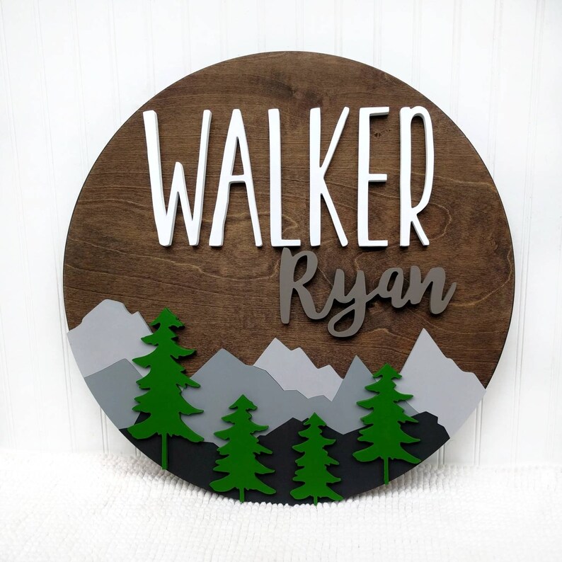 Woodland Nursery Name Sign 12 18 24 Etsy