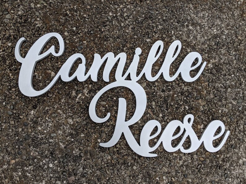 Freestanding Double Name Sign First and Middle Name Sign Etsy
