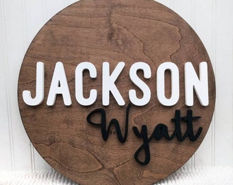 24" Wooden Name Sign | Baby Name Sign | Nursery name sign | Nursery room decor| Name Sign | Round Wood Sign