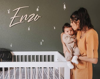Wooden Name Sign | Freestanding name cut out | Personalized name sign | Nursery name sign | Custom nursery decor| Wood baby name
