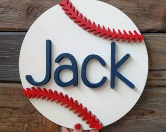 12" Baseball Custom Name Wood Sign | Wood cut out | Name cut out | Nursery name sign | Nursery decor| Wood baby name | Wall hanging | Custom