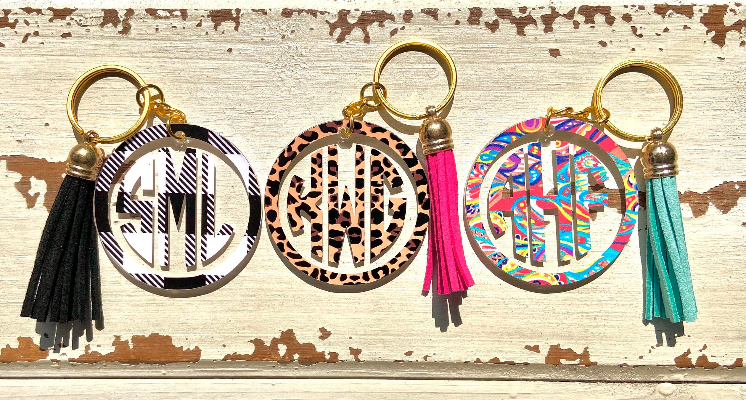 Monogram Keychain Monogram Keychains Monogram Key Chain Etsy