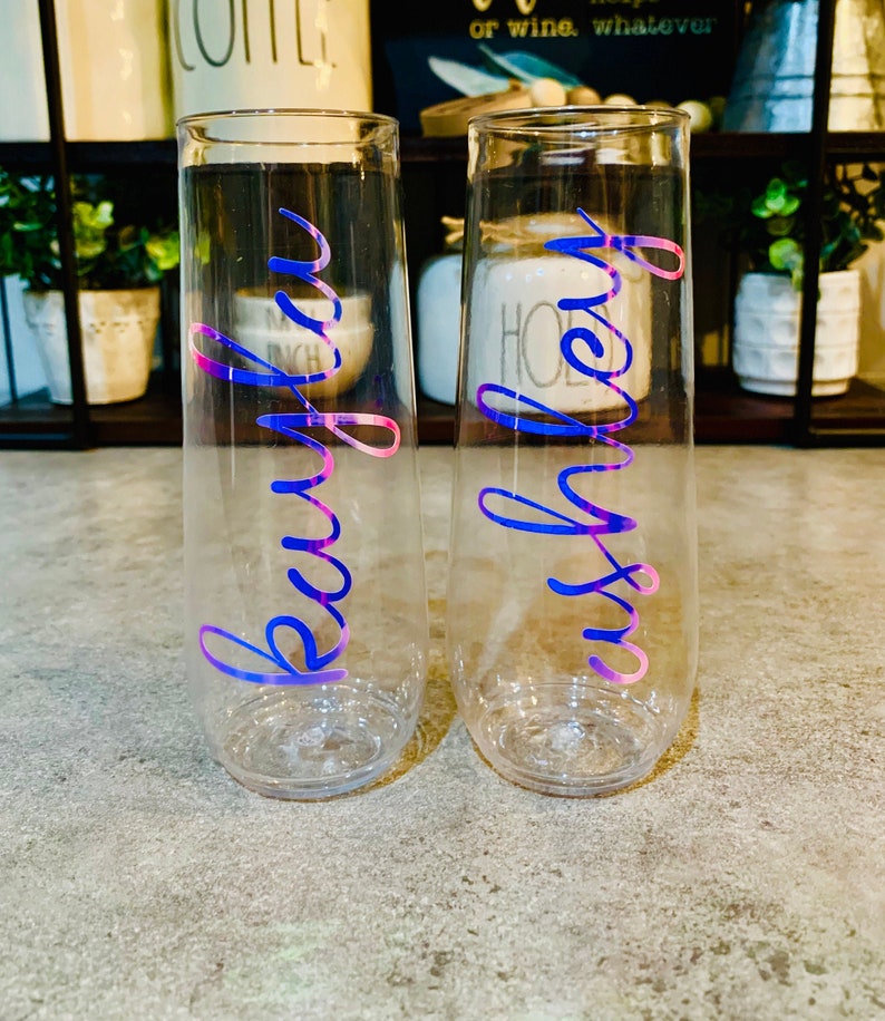 SALE Champagne Flutes Stemless Champagne Flute Plastic Etsy