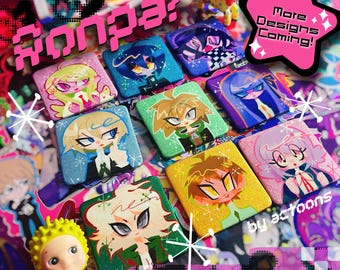Danganronpa Sparkly Pinback Buttons