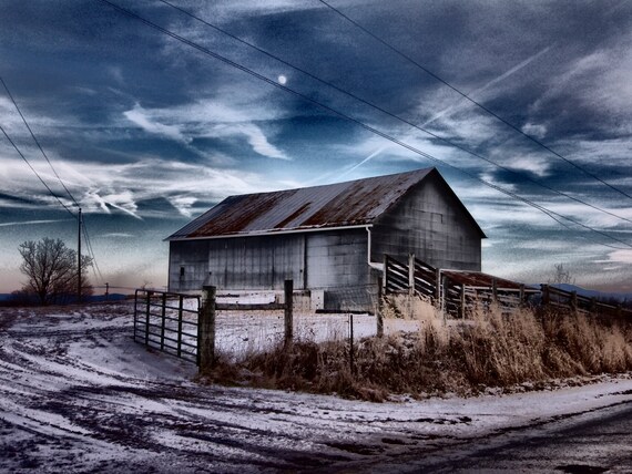 Rustic Barn Photography Winter Barn Photography Barn Etsy