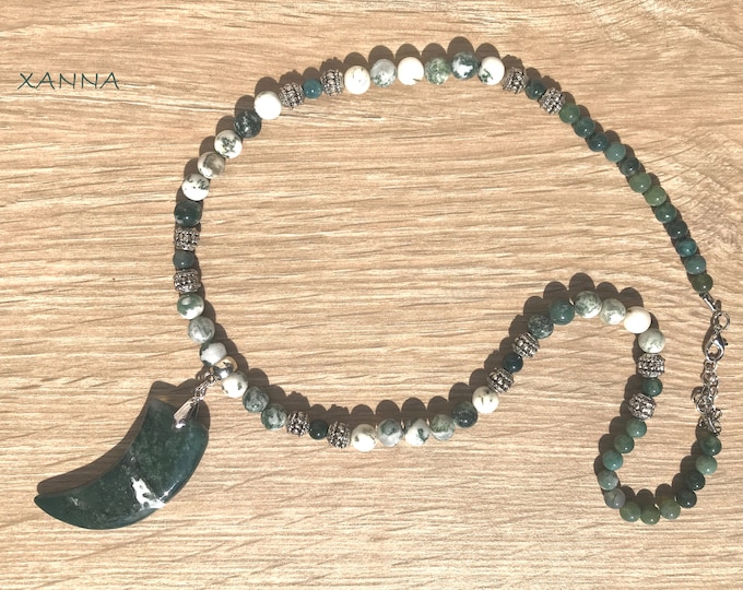 elegant and casual PICASSO Necklace I Semi-preciouspiedrasgrey mesh jasperdonut jasper Brush pendantboho chic