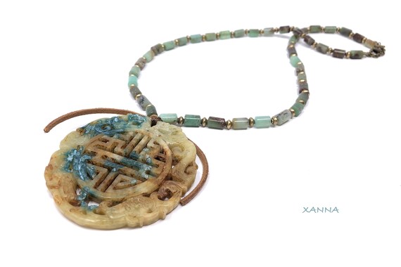 elegant and casual PICASSO Necklace I Semi-preciouspiedrasgrey mesh jasperdonut jasper Brush pendantboho chic