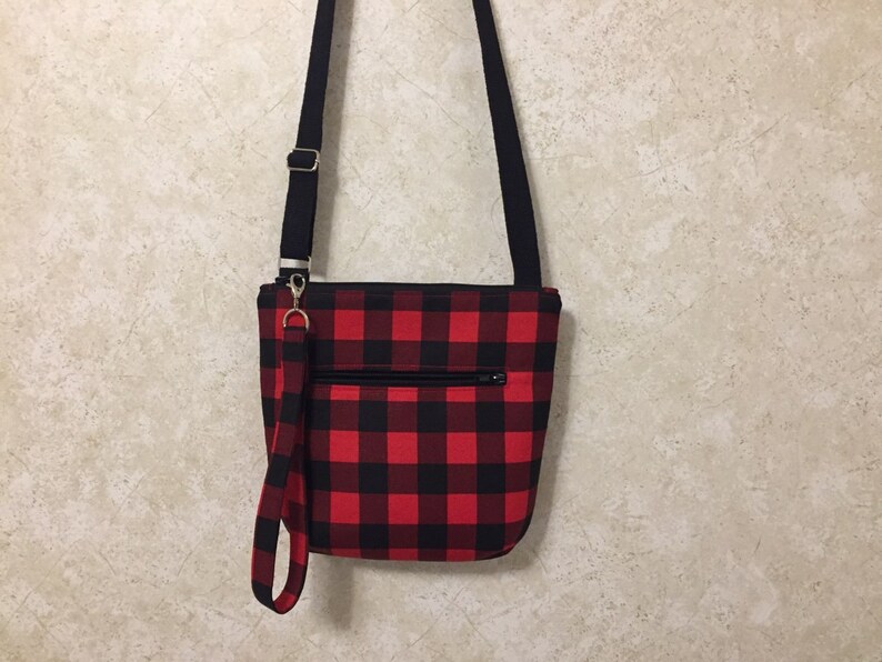 buffalo check crossbody purse