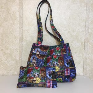 Bolso de hombro, cartera, monedero, bolso de mano Ethel con bolsillo con cremallera de La Bella y la Bestia. ¡Envío gratuito!
