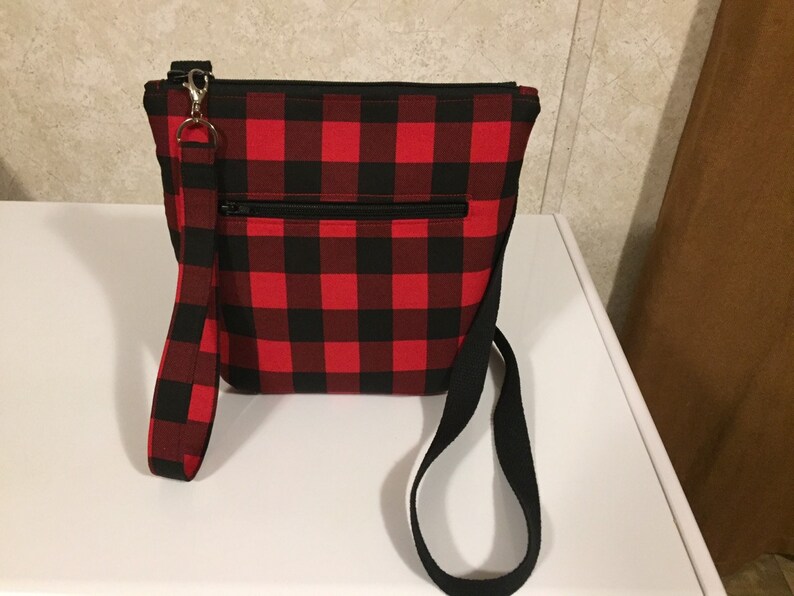 buffalo check crossbody purse