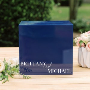 Acryl Kartenbox | Personalisierte Rahmer Text Kartenbox | 3D Pop-Out-Text | Flacher Vinyl-Aufkleber | Benutzerdefinierte Hochzeitsdekor