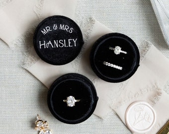 Circle Velvet Ring Box | Custom Wedding Ring Box | Engagement Ring Box | Double Slot | Single Slot | Modern Ring Box | Custom Ring Box