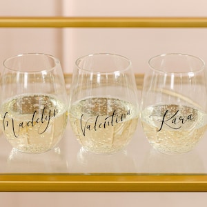 Personalized Stemless Wine Glass | Stemless Wine Glasses | Custom Stemless Wine Glass | Custom Wine Glass | Bridesmaid Gift