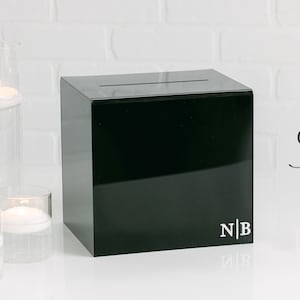 Acryl Card Box Mit Schloss und Schlüssel | Personalisierte Rahmer Text Kartenbox | 3D Pop-Out-Text | Flacher Vinyl-Aufkleber | Benutzerdefinierte Hochzeitsdekor