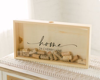 Personalized Wine Cork Keeper | Cork Holder | Custom Wedding Gift | Housewarming Gift | Rustic Wedding  | Wood Wine Cork Shadow Box