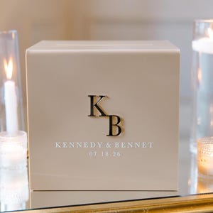 Acryl Card Box Mit Schloss und Schlüssel | Personalisierte Rahmer Text Kartenbox | 3D Text | Flacher Vinyl-Aufkleber | Benutzerdefinierte Hochzeitsdekor