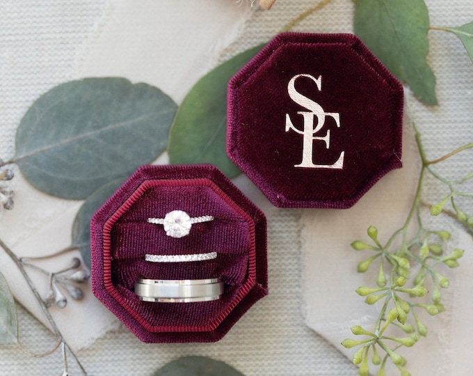 Velvet Octagon Ring Box